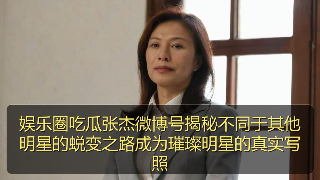娱乐圈吃瓜张杰微博号揭秘不同于其他明星的蜕变之路成为璀璨明星的真实写照