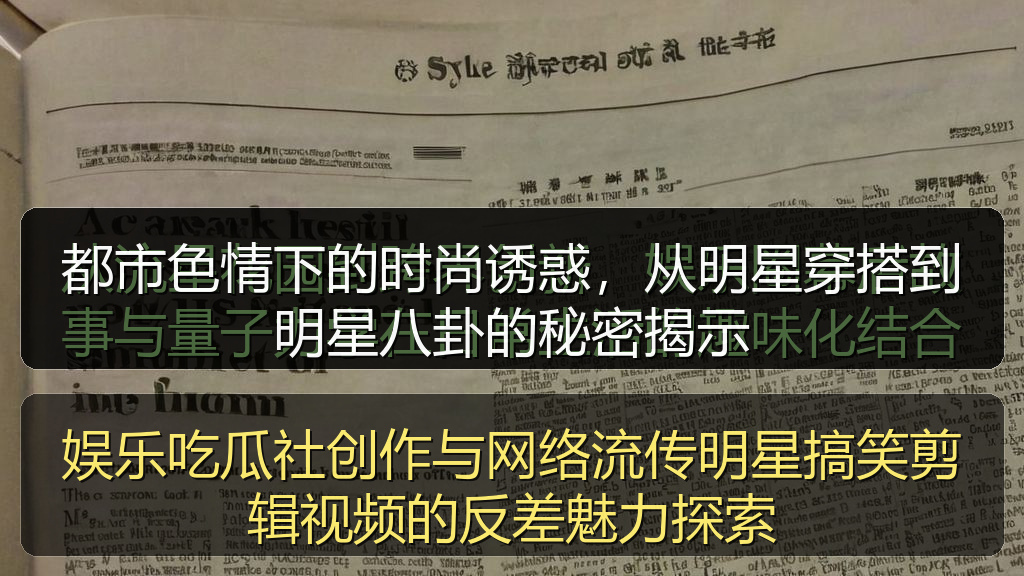 都市色情下的时尚诱惑，从明星穿搭到明星八卦的秘密揭示