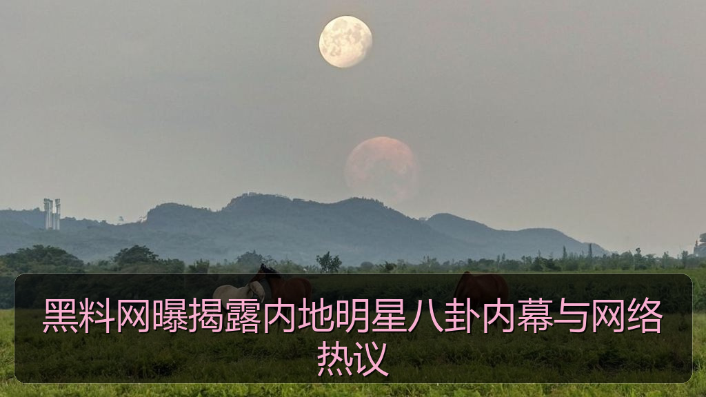 黑料网曝揭露内地明星八卦内幕与网络热议